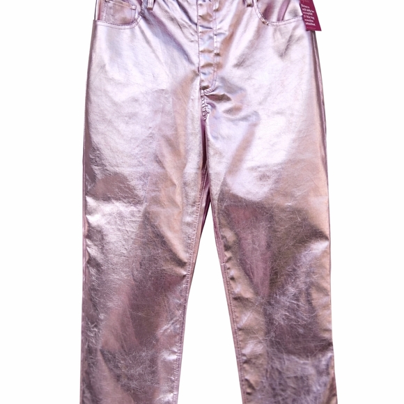 💖 BuddyLove Travolta Pink Metallic Pants 30 Ballet Slipper High Rise NWT - Picture 8 of 11
